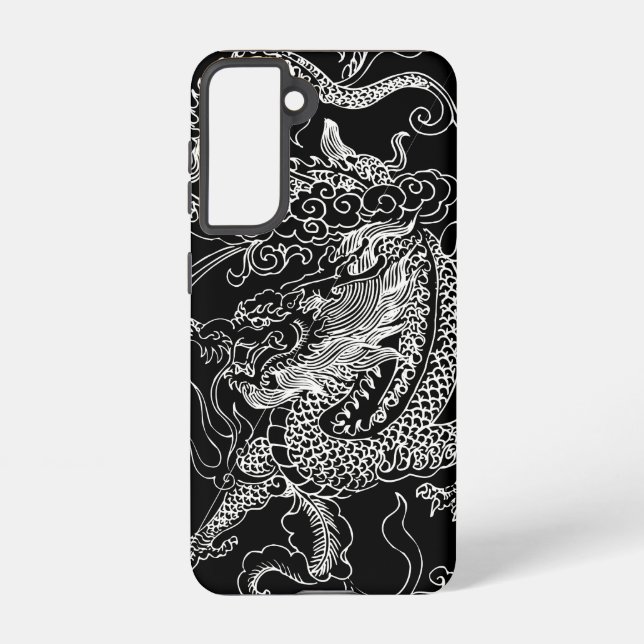 Black and White Dragon Samsung Galaxy S21 Case (Back)