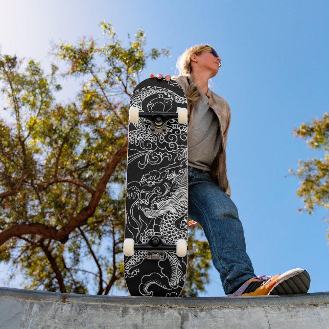 Black and White Dragon Skateboard (Outdoor 1)