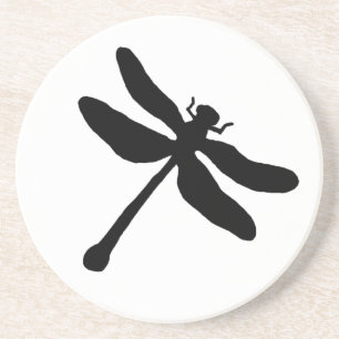 Black and White Dragonfly Coaster