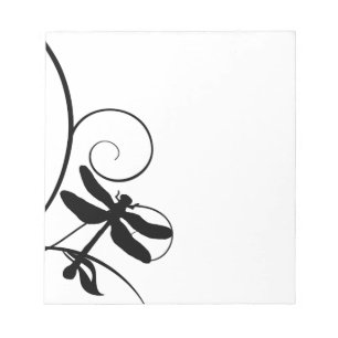 Black and White Dragonfly Notepad