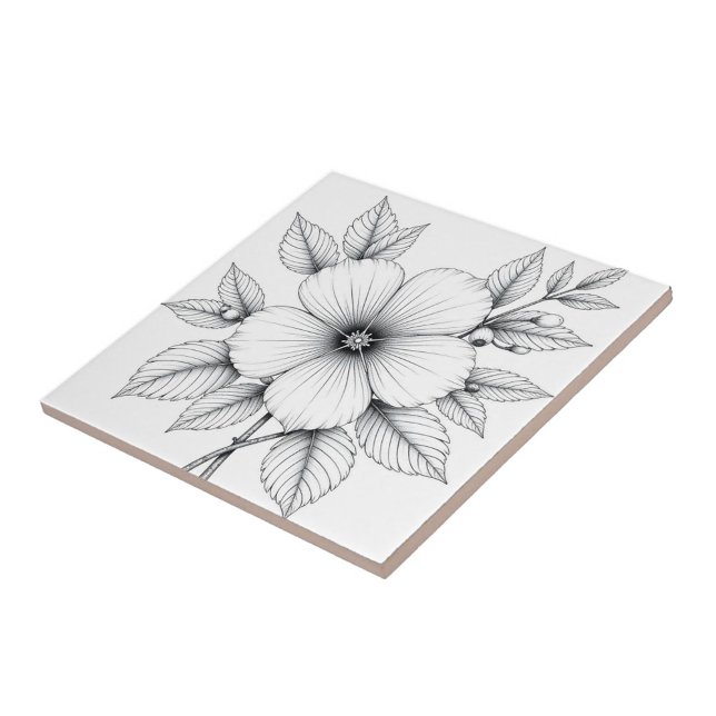 Black and White Drawing  Tile (A Great Gift for Mother's Day!)