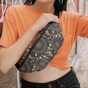 Black And White Dream Catcher Native Boho Pattern Fanny Pack