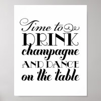 Black and White Drink Champagne and Dance