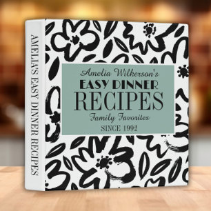  Black and white easy dinner recipe Binder