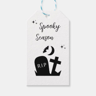 Black and White Edgy Grungy Halloween Gift Tags