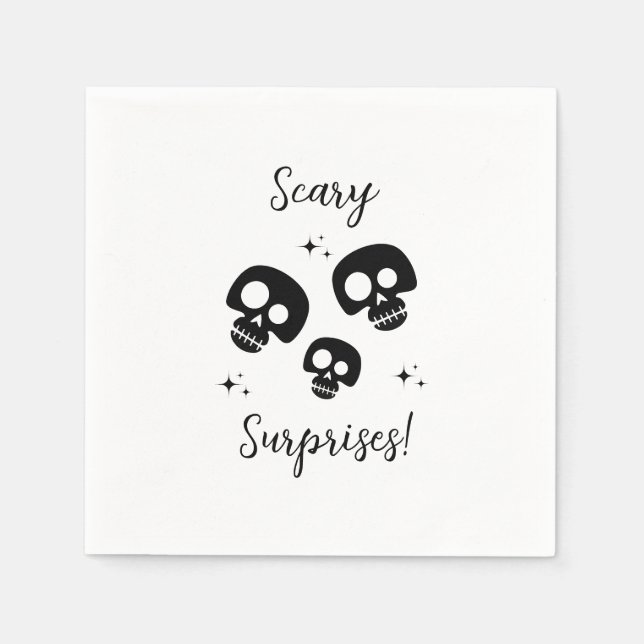 Black and White Edgy Grungy Halloween Napkins (Front)