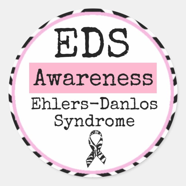 Black and White Ehlers-Danlos syndrome EDS Sticker (Front)