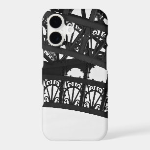 Black and White Eiffel Tower Arch iPhone Case