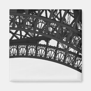 Black and White Eiffel Tower Arch Photo Magnet