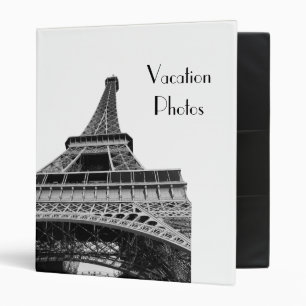 Black and White Eiffel Tower Binder