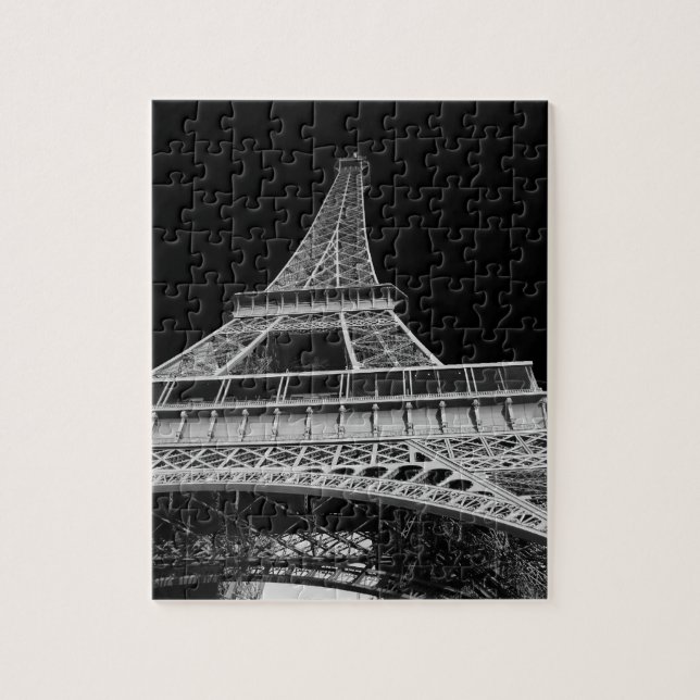 Black and White Eiffel Tower Jigsaw Puzzle (Vertical)
