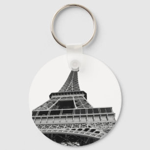 Black and White Eiffel Tower Keychain
