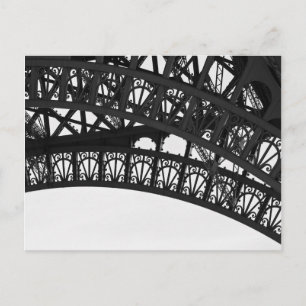 Black and White Eiffel Tower Photo Postcard