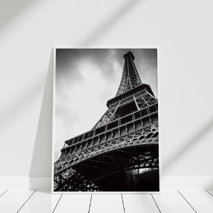 Black and White Eiffel Tower Poster Print