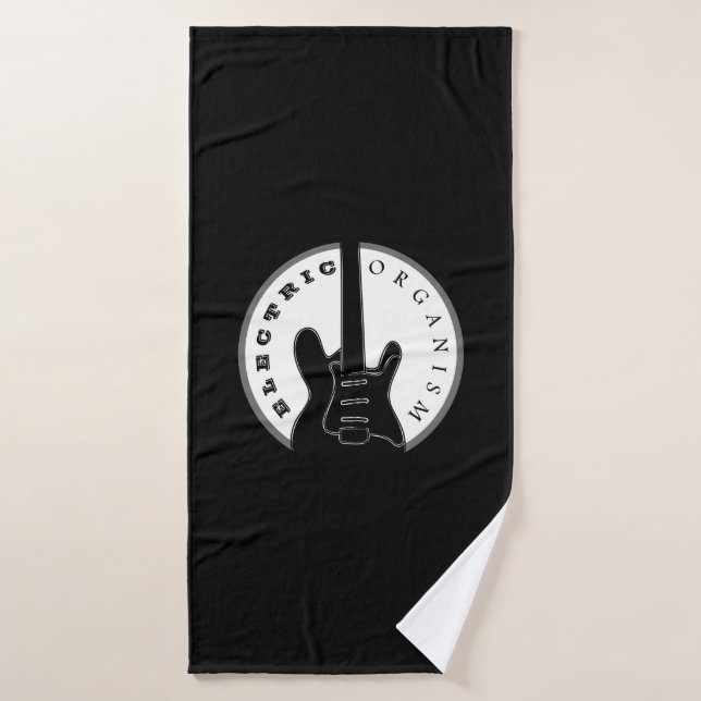 Black and White Electric Guitare Rock Musique mode (Serviette de bain)