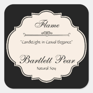 Black and White Elegance Candle Label