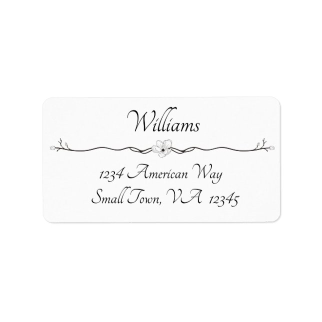 Black and White Elegant Address Labels (Front)