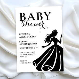 Black and white elegant baby shower invitation