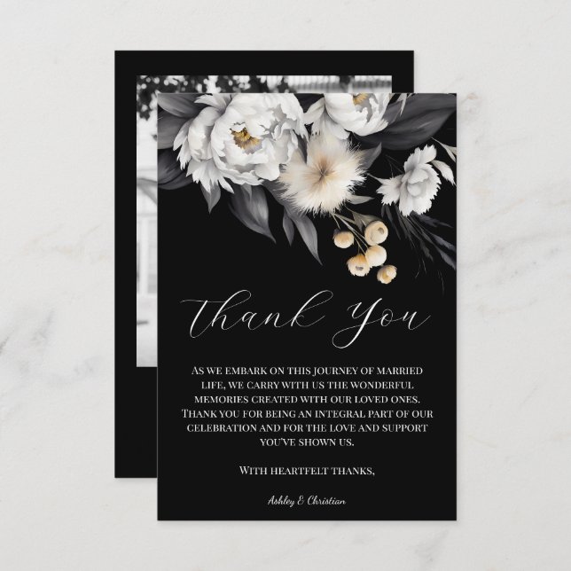 Black and white elegant boho photo template (Front/Back)