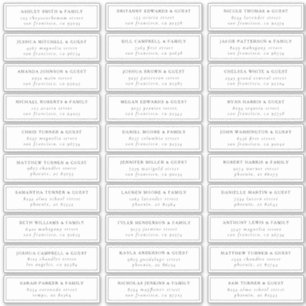 Black and White Elegant Chic Guest Names Address