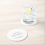 Black and White Elegant Classic Wedding Round Paper Coaster<br><div class="desc">Elegant and classic wedding design.</div>