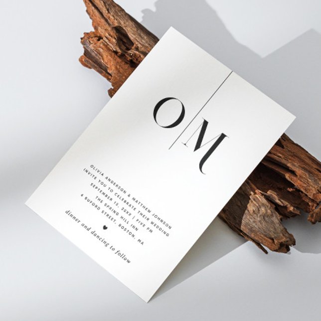 Black and white elegant clean minimalist wedding invitation (Creator Uploaded)