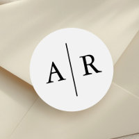 Black and White Elegant Envelope Seal, Wedding