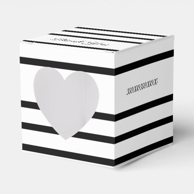 Black And White Elegant Favor Box (Front Side)