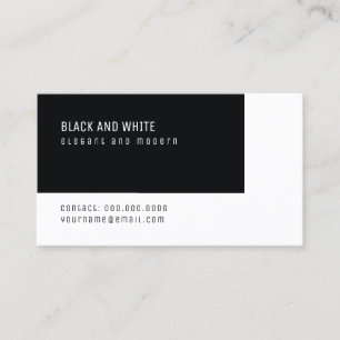 black and white elegant modern minimal business card