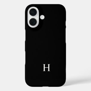 Black and White Elegant Modern Minimalist Monogram iPhone 16 Case