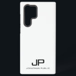 Black And White Elegant Modern Minimalist Monogram Samsung Galaxy Case<br><div class="desc">Modern Elegant Minimalist Monogram Template Black And White Phone Cases & Accessories / Samsung Cases / Galaxy S22 Ultra Case.</div>