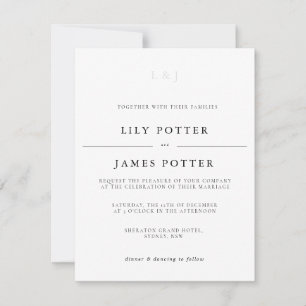 Black and White Elegant Modern Wedding Invitation