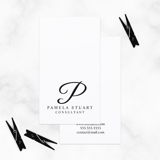Black and White Elegant Monogram Business Card (Creator Uploaded)