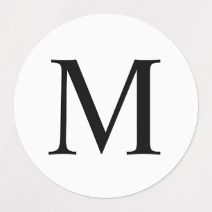 Black and White Elegant Monogram Labels