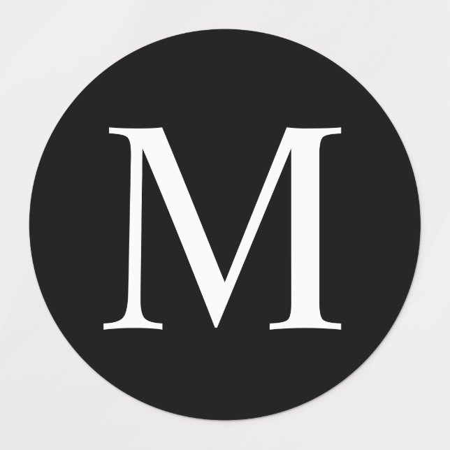 Black and White Elegant Monogram Labels (Design 1)
