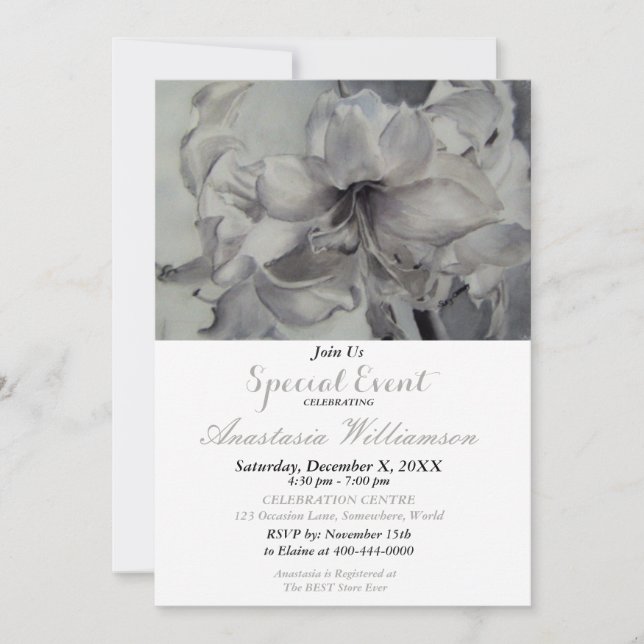 BLACK AND WHITE ELEGANT PARTY EVENT INVITE (Front)