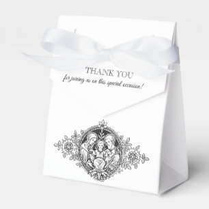 Black and White Elegant Religious Wedding Favor Box