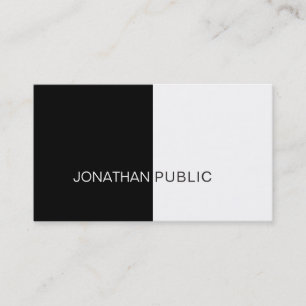 Black And White Elegant Sleek Design Trendy Modern Business Card