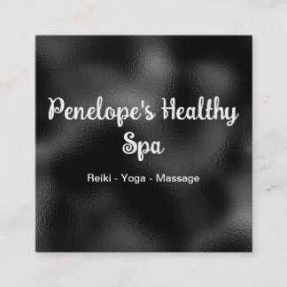 Black and White Elegant Square Business Card