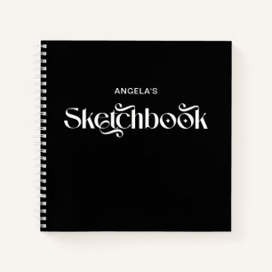 Black and White Elegant Typography Sketch Notebook