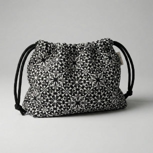 Black and White Elegant Vintage Damask Pattern Fabric