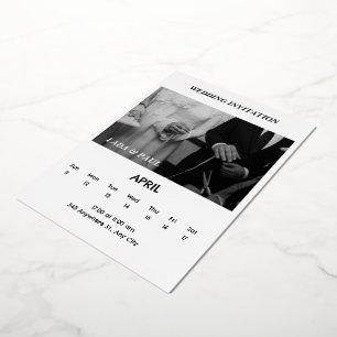 Black And White Elegant Wedding Invitation