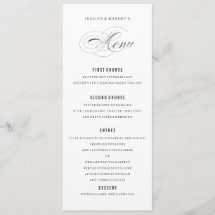 Black and white Elegant Wedding Menu Script