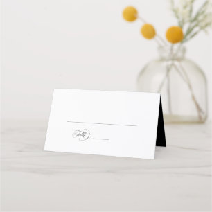 Black And White Elegant Wedding Place Card