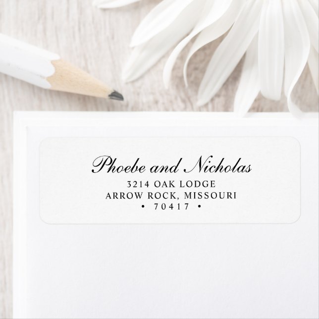 Black and White Elegant Wedding Return Address (Insitu)
