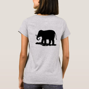 Black and White Elephant Silhouette T-Shirt