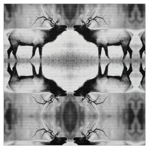 Black and White Elk Fabric