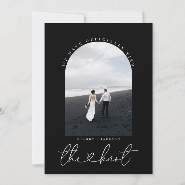 Black and White Elopement Photo Announcement (Front)