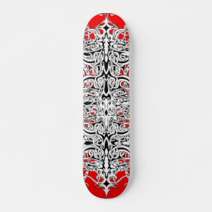 Black and White Empire Tribal Design Skateboard