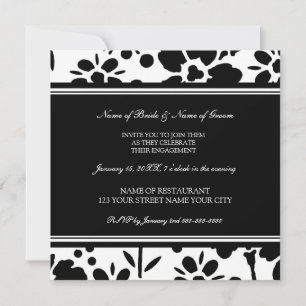 Black and White Engagement Party Invitations